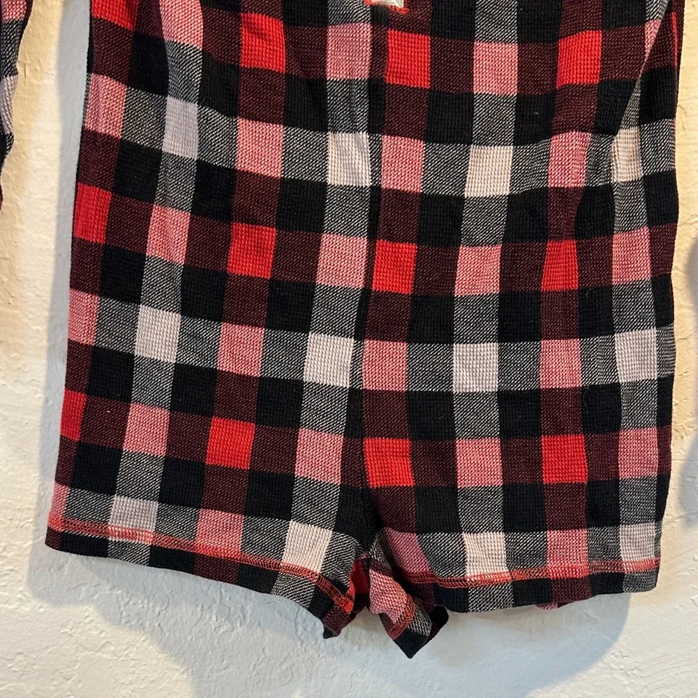 Victoria’s Secret Plaid Henley Romper – Size S, Cozy‎ Long Sleeve